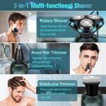 Electric Razor for Men, New Upgrade Electric Shavers for Men Cordless Rechargeable 3D Rotary Men Shaver,Wet/Dry Mens Shaver,Waterproof Mens Razor for Shaving Gifts for Husband, Dad,Boyfriend