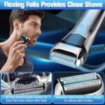 Electric Razor for Men,Shavers for Men Electric Razor Wet Dry,Rechargeable Mens Shaver Electric Foil for Men Face Waterproof,USB Travel Cordless Man Electric Razor Shaving Facial with Trimmer
