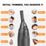 ULAIDO Eyebrow Trimmer, Ear and Nose Hair Trimmer for Men, Beard Trimmer, Professional Precision Titanium Detail Trimmer for Sideburns, Neckline & Facial Other Detailing, with 3 Adjustable Sizes