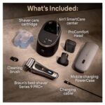 Braun Series 9 PRO+ Electric Razor for Men, 5 Pro Shave Elements & Shave-Preparing ProComfort Head, Closeness & Skin Comfort, SmartCare Center, PowerCase for Mobile Charging, Wet & Dry Use, 9599cc