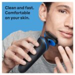 Braun Electric Shaver for Men, Series 5 5118s, Wet & Dry Shave, Turbo Shaving Mode, Foil Shaver, Engineered in Germany, with Precision Trimmer, Blue