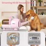 Afloia Dog Grooming Kit, Pet Grooming Vacuum & Dog Clippers Nail Trimmer Grinder & Dog Brush for Shedding with 7 Pet Grooming Tools, Low Noise Dog Hair Remover Pet Grooming Supplies