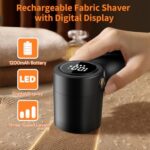 ???????????? Fabric Shaver, coldSky Lint Remover for Clothes with 3 Replaceable Blades, Electric Lint Shaver with Digital Display, 3-Speeds Defuzzer for Removing Fuzz and Pill from Sweater