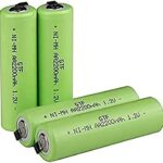Performance Battery 1.2V Aa Rechargeable Battery 2200Mah Nimh Cell Green Shell with Welding Tabs for Philips Electric Shaver Razor Toothbrush