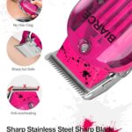 Professional Hair Clippers for Men, Cordless Hair Clippers for Hair Cutting, Adjustable Mens Hair Clippers with Taper Lever, Barber Clippers Mens Grooming Kit, Rechargeable, with LED Display,Pink