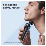 Braun Electric Shaver for Men, Series 6 6120s, Wet & Dry Shave, Turbo & Gentle Shaving Modes, with Precision Trimmer & Pouch, Blue