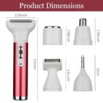 Electric Razor for Women 5 in 1 Shaver Electric Painless Portable Facial Hair Removal Bikini Trimmer Pubic Hair Removal Wet & Dry A391