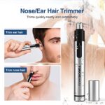 TOUCHBeauty Portable Nose Hair Trimmer for Men Women,Painless Nose Hair Removal,Metal Cover,Mini Size,Battery Powered Nose Clipper Silver TB-0656
