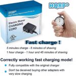 HQRP AC Adapter Power Cord Charger Compatible with Braun Series 3 Model 380s-4, 3040, 3040S, 3045, 3080 Type 5416, 81577236 360s-4, 360s-5, 3030 Type 5413, 5040s Type 5749 Shaver Plus Cleaning Brush