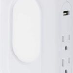 Philips 4-Outlet Extender 2-USB Surge Protector, Wall Adapter with Light-Sensing Night Light, Side Access, 3-Prong, Charging Station, SPP6241WC/37, White, 1 Pack