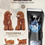 PAWBBY Dog Clippers for Grooming, Dog Grooming Kit for Thick Coats, 5-Speed Low Noise Dog Hair Trimmer Cordless Pet Shaver Clippers for Small & Large Dogs Cats