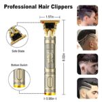 Cordless Hair & Beard Trimmer with 4 Guide Combs,Rechargeable T-Blade Hair Edgers Hair Clippers for Zero Gapped Haircut,Professional Electric Hair Trimmer Gifts for Men & Fathers Day,Bronze