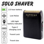 Supreme Trimmer Solo Mens Single Foil Shaver STF101 (150 Min Runtime) Cordless Powerful USB-C Mini Size Travel Razor for Barbers, & Home use| Black