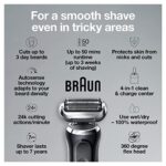 Braun Series 7 7091cc Flex Electric Razor for Men with SmartCare Center, Beard Trimmer, Stubble Beard Trimmer, Body Groomer and Exfoliating Brush Wet & Dry, Rechargeable, Cordless Foil Shaver, Black