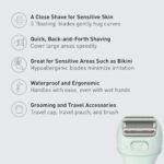 Panasonic Electric Razor for Women, Cordless 3-Blade Shaver with Pop-Up Trimmer, Wet Dry Operation – ES-AWL6AG (Mint)