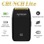 Supreme Trimmer Crunch Lite Foil Shaver for Men (60 Minute Runtime) Men’s Electric Razor for Bald Head, Stubble |STF600 Black