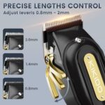 KIKIDO Cordless Hair Clippers for Men Professional, High-Performance Barber Clippers for Hair Cutting & Grooming Kit, Rechargeable Beard Trimmer with LED Display & Adjustable Taper for Home Use