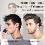 Yunmiss Portable Nose and Ear Trimmer Clipper for Men Women,2024 Professional Led Dsiplay Nose Hair Trimmer with Powerful Motor and Dual-Edge Blades for Smoother Cutting Mini Travel Size (Black)