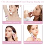 Beanify Electric Shaver for Women Men,Rechargeable Led Display Wet & Dry Electric Razor and Facial Hair Remover,4 in 1 Painless Ladies Body Razors for Nose Face Body Leg Bikini Arm Hair (Purple)