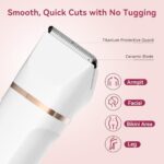 Electric Bikini Trimmer for Women – 4 in 1 Electric Shaver for Women, Waterproof Pubic Hair Trimmer and Facial Hair Remover, Replaceable Razors & Nose Hair Trimmer, Rechargeable Women’s Grooming Kit