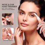 VG VOGCREST Nose Hair Trimmer for Women, Portable, Waterproof, Rechargeable, 2-in-1 Trimmer, Easy to Clean, Suitable for Sensitive Skin