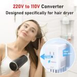 Mapambo Power Step Down 220V to 110V Travel Voltage Converter International Power Adapter for Hair Dryer with 3 USB A and 1 USB C Charging US/UK/AU/IT/EU Universal Plug Adapter