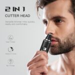 Ginity LED Display Ear and Nose Hair Trimmer Clipper for Men Women,2025 Rechargeable 2 in 1 Professional Painless Eyebrow & Facial Hair Trimmer with Powerful Motor and Dual-Edge Blades Easy Cleansing