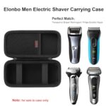 Elonbo Men Electric Shaver Carrying Case for Panasonic/Braun/Remington/Philips Electric Razor, Rechargeable Shaving Kit Organizer, Shaver Travel Protective Bag, Trimmer Storage Holder, Black