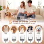 HEAPETS Dog Grooming Vacuum Kit – 3L Vacuum with 7 Tools, Low Noise Electric Clipper and Brush for Pet Shedding at Home, Black