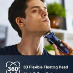 Electric Razor for Men, Electric Shaver for Men Face, Waterproof Wet Dry Rechargeable Shaver with Pop Up Trimmer