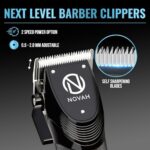 Novah Professional Hair Clippers for Men, Professional Barber Clippers and Trimmer Set, Mens Cordless Clippers, Fade Haircut Kit, Electric Hair Cut Machines