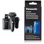 Panasonic Electric Razor for Men + Cleaning Solution, ES-LV97-K + WES4L03 Bundle, ARC5 Five-Blade Electric Shaver with Premium Automatic Cleaning and Charging Station Plus Cleaning Solution Refill