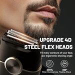 Electric Foil Shavers for Men: Upgraded Mini Electric Razor with 4 Floating Blades & Big LED Display – Foil Shaver for Men with 2 Gears Adjustable – Face Shaver with IPX7 Waterproof Wet/Dry,USB Type C