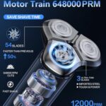 Electric Razor for Men,Men’s Electric Shaver,3-Blade Rotary Shaving System,Waterproof Wet Dry Cordless Razor,Touch Switch,Type-C Fast Charging,Digital Display,Travel Lock,90+ Minutes Run Time