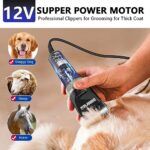 Sunifier Professional Dog Grooming Clippers for Thick Coat – Dog Hair Trimmer for Grooming Kit- Sheep Shears for Thick Hair – Pet Grooming Clippers for Dogs, Cats, Sheeps, Horse (Black)