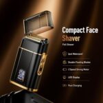 Foil Shavers for Men, High Speed Double Floating Blades Electric Razor, IPX6 Waterproof Dry/Wet, 2 Adjustable Speed Electric Shaver with LED Display, USB-C Light Black