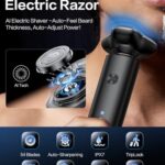 Electric Razor for Men, Men’s Electric Shaver, 3-Blade Rotary Shaving System, IPX7 Waterproof Wet Dry Cordless Razor, Touch Switch, 90+ Minutes Run Time