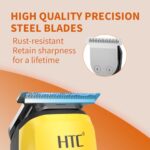 HTC Hair Clippers for Men, All-in-One Electric Razor and Beard Trimmer, Cordless, Quick Charging, User-Friendly(Yellow)
