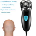 VSTSERIES Corded Electric Shaver for Men.Professional Head Shaver for Bald Man.3D Float Razor for Close Shave Machine.Face Stubble Bold Heavy Beard Trimmer.12w Powerful Motor.Plug in Power Supply