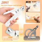 2-in-1 Pet Nail Clipper & Grinder with Dual LED Lights, USB Rechargeable, Electric Multi-Function Grinding, Quiet Operation with Splash Guard, Suitable for Small/Medium/Larg