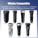 12V USB Shaver Charger for Braun Series 1 3 5 6 7 9 Electric Razor, Works with Models 3000s 3010s 3040s 310s 6020s 6075cc 7893s 9290cc 9293s, Electric Shaver Power Cord with Cleaning Brush, 4FT