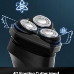 Electric Razor for Men, 90-Min Runtime, Type-C Fast Charging, Cordless Electric Shaver for Men with Stainless Steel 4D Rotary Blades, Low Noise, Portable Travel, Foil Shaver – Black