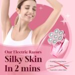 Electric Razors for Women Legs: 120min Long Time Use Rechargeable Electric Shaver for Women- Waterproof Wet & Dry Hair Remover – Trimmer for Lady Face Public