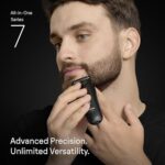 Braun All-in-One Series 7 Beard and Body Trimmer, AIO 7535 for Men with Gillette ProGlide Razor, Cordless Grooming System with Precision Length Control, Rechargeable Electric Facial Hair Tool