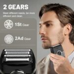 Electric Foil Shavers for Men: Mini Electric Razor with 4 Floating Blades & Big LED Display – Foil Shaver for Men with 2 Gears Adjustable – Face Shaver with IPX7 Waterproof,USB Type C
