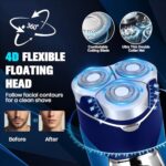 Electric Razor for Men, Rechargeable Electric Shavers for Men Face,LED Display,Wet/Dry Waterproof Men’s Electric shavers, Cordless Razor with Pop Up Trimmer