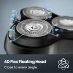 Electric Razor for Men Cordless: Wet/Dry Rotary Shaver Waterproof – USB Fast Charging & Sensitive Skin Care – Pop up Trimmer & Precision Blades Upgraded B2 Black-Silver