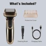 YHC Electric Razor for Men – 4-Blade Electric Foil Shaver with Pop-Up Trimmer, Waterproof, Wet & Dry Use, Cordless & Rechargeable