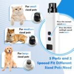 MINYUGUT Dog Nail Grinder, Electric Pet Nail Grinder with 2 Speed Digital USB Rechargeable Dog Nail Trimmer Nail Claw Clippers with LED Lighting Quiet Paws Grooming for Large Medium Small Dogs Pet